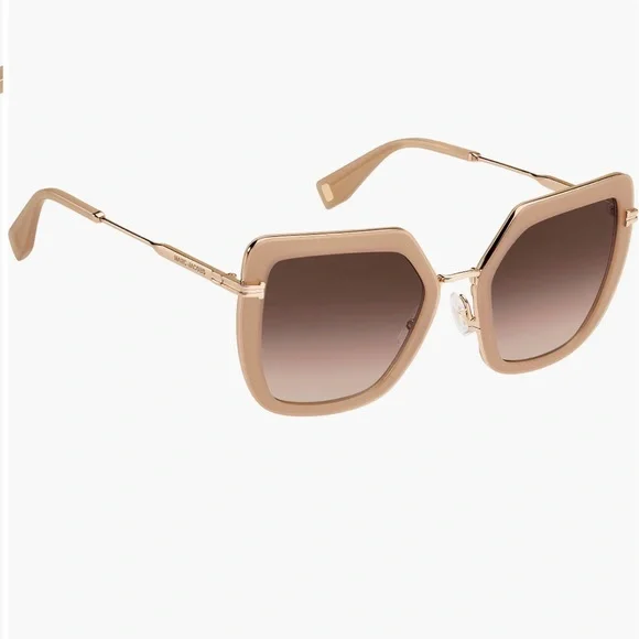 Marc Jacobs Butterfly Style Chic Oversized Sunglasses Beige/Gold NWT - Picture 5 of 16